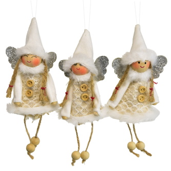 Andílci s čepičkou 3 ks - 10 cm