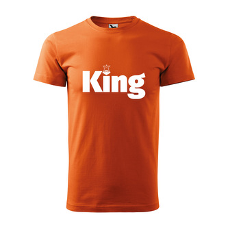 Tričko s potiskem King: oranžové 2XL