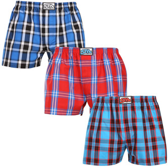 3PACK pánské trenky Styx klasická guma vícebarevné (3A110810) M
