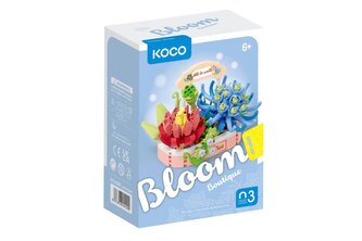 Stavebnice mini KOCO Kouzlo sukulentů plast 271ks v krabičce 11x15x6cm