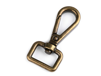 Kovová karabina otočná, průvlek 15 mm - 5 ks - 4 staromosaz