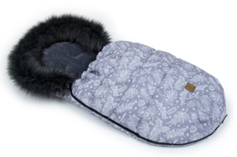 Mamo Tato Zimní fusak Lux s kožešinkou, Šišky, 50 x 100cm - grafit/šedý