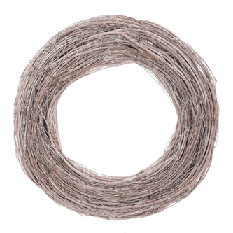 Věnec proutěný - pr. 30 cm, barva šedo-bílá