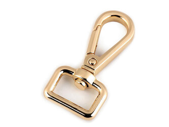 Kovová karabina otočná, průvlek 15 mm - 5 ks - 2 růžové zlato