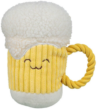 Oktoberfest beer, plyšové pivo, hračka pro psy, 23 cm, bílá/žlutá - LIMITOVANÁ NABÍDKA