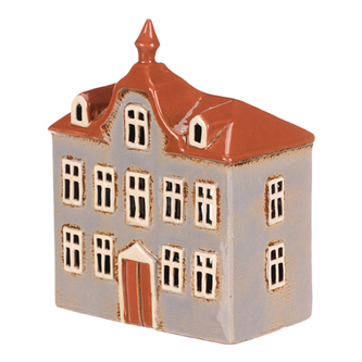 Domeček keramický - radnice, na čajovou svíčku, sv. modrý Domeček keramický - radnice, na čajovou svíčku, sv. modrý