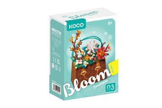 Stavebnice mini KOCO Květina v kabelce plast 267ks v krabičce 11x15x6cm