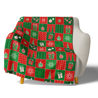 Mikroplyšová deka Vánoční Patchwork 150x200 cm