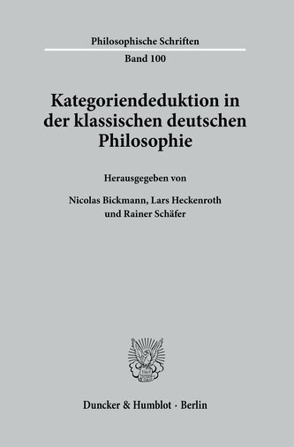 Kategoriendeduktion in der klassischen deutschen Philosophie