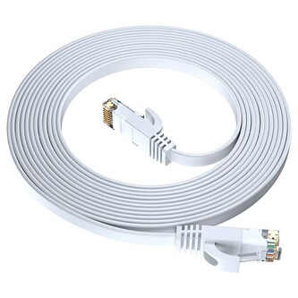 GoGEN síťový (RJ45), plochý, CAT6, 0,5m - bílý kabel