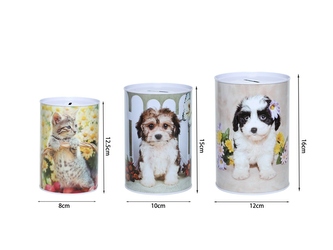 SKARBONKA METAL PIESKI ,KOTKI 3W1 Z9642