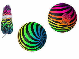 PIŁKA GUMOWA 23CM DELUXE CZARNE PASKI Z9881