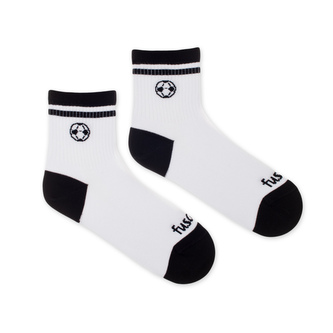 Tříčtvrteční ponožky Fotbalka Bílé L (43-46)