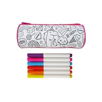 Piórnik do kolorowania z flamastrami jednorożec