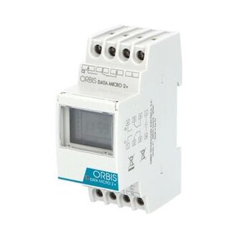 Hodiny spínací ORBIS DATA MICRO 2+, dig., týdenní, 2kan., 2mod., se zálohou, šedé, na DIN