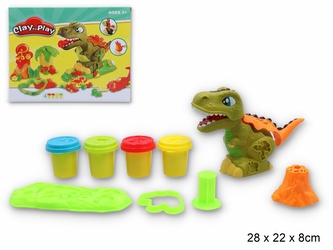 CIASTOLINA WYCISKARKA DINOZAUR +4 TUBY