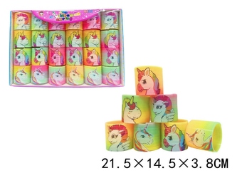 SPRĘŻYNA TĘCZOWA MINI Z JEDNOROŻCEM 24SZT E1219-DJT