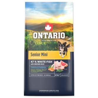 Krmivo Ontario Senior Mini Fish & Brown Rice 6,5kg