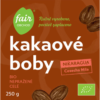 Fairobchod Bio nepražené kakaové boby Nikaragua Cosecha Mila, 250 g