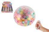 Míček s kuličkami antistresový mačkací silikon 7cm 12ks v boxu