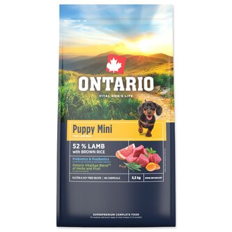 Krmivo Ontario Puppy Mini Lamb & Brown Rice 6,5kg