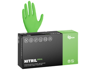 Nitrilové rukavice NITRIL IDEAL 100 ks, nepudrované, zelené, 3.5 g Velikost: L