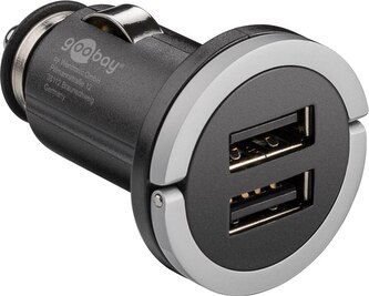 Goobay Napájecí 12-24V autoadaptér na 2xUSB 2.1A s nízkým profilem