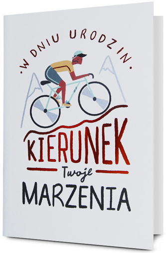 Karnet B6 HM-200 urodziny meskie rower, miedziane HM200-3021