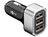 Goobay Napájecí 12-24V autoadaptér na 3x USB, 5.5A černý, ID Chip pro rychlé nabíjení