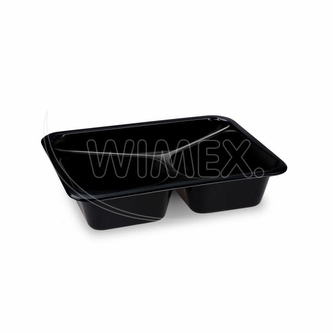 Menu mísa (PP) Reware Lunch opakovaně použitelná 3dílná černá 227 x 178 x 49 mm [20 ks]