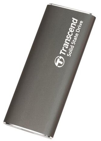 Transcend ESD265C 1TB, USB 10Gbps Type C, Externí SSD disk (3D NAND flash), kompaktní rozměry, šedý