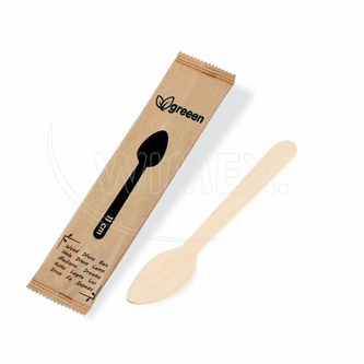 Kávová lžička (dřevěná FSC 100%) 11cm jednotlivě balená [100 ks]