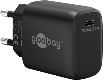 Goobay Napájecí a nabíjecí adaptér 230V na USB-C PD (Fast charge) 20W, černá