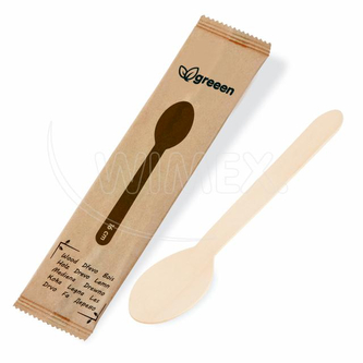 Lžíce (dřevěná FSC 100%) 16cm jednotlivě balená [100 ks]