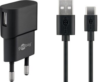 Goobay Napájecí a nabíjecí adaptér 230V na USB 5V/1A + USB-C kabel 1m