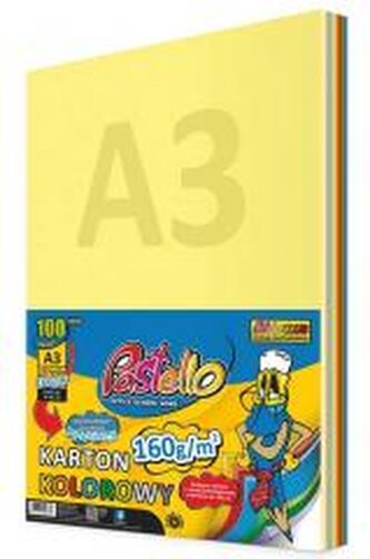 Karton kolorowy A3 160g 10 kolorów 100 arkuszy