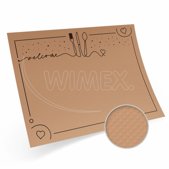 "Papírové prostírání s ražbou ""welcome"" kraft 40 x 30 cm [200 ks]"