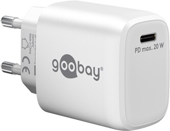 Goobay Napájecí a nabíjecí adaptér 230V na USB-C PD (Fast charge) 20W, bílý