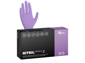 Nitrilové rukavice NITRIL PREMIUM3 100 ks, nepudrované, fialové, 4.0 g Velikost: S