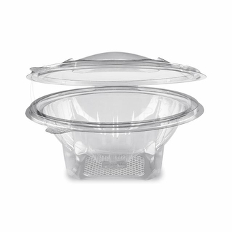 Miska (rPET) s víčkem kulatá průhledná 600ml [50 ks]