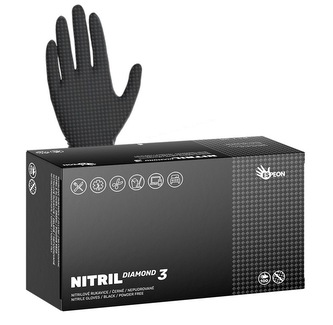 Nitrilové rukavice NITRIL DIAMOND3  100 ks, nepudrované, černé, 8.0 g Velikost: XXL