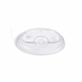 Víčko s otvorem na pití (rPET) průhledné pro kelímek Ø90mm [100 ks]