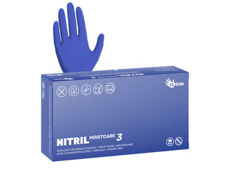 Nitrilové rukavice NITRIL MOISTCARE3 100 ks, nepudrované, tmavě modré, 3.4 g Velikost: M