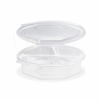 Menu mísa (PP) Ripboxx Meal 3dílná osmiboká průhledná 930ml [25 ks]