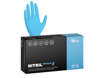 Nitrilové rukavice NITRIL PREMIUM3  100 ks, nepudrované, modré, 4.0 g Velikost: M