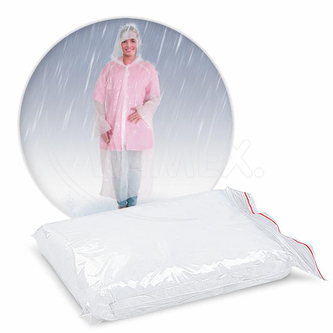Plášť pro návštěvy / Pláštěnka (LDPE) s kapucí [10 ks]