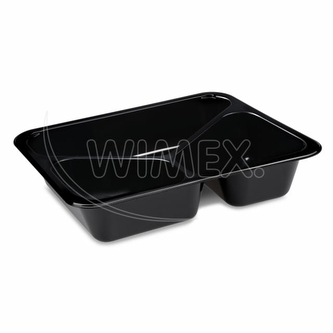 Menu mísa (PP) Foodyboxx extra-pevná 3dílná černá 227 x 178 x 49 mm [50 ks]