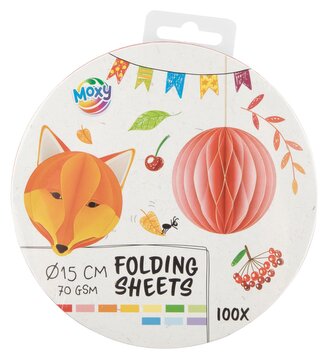 Barevný papír na origami, prům.15 cm, 100 listů - kulatý