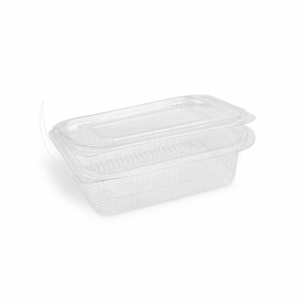 Miska (rPET) s víčkem hranatá průhledná 750ml [50 ks]