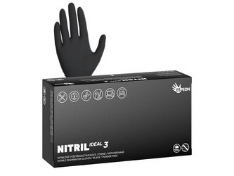 Nitrilové rukavice NITRIL IDEAL3  100 ks, nepudrované, černé, 3.5 g Velikost: L